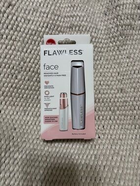 FLAWLESS Facial Hair Remover - White & Rose Gold Accent. Brand new in box.